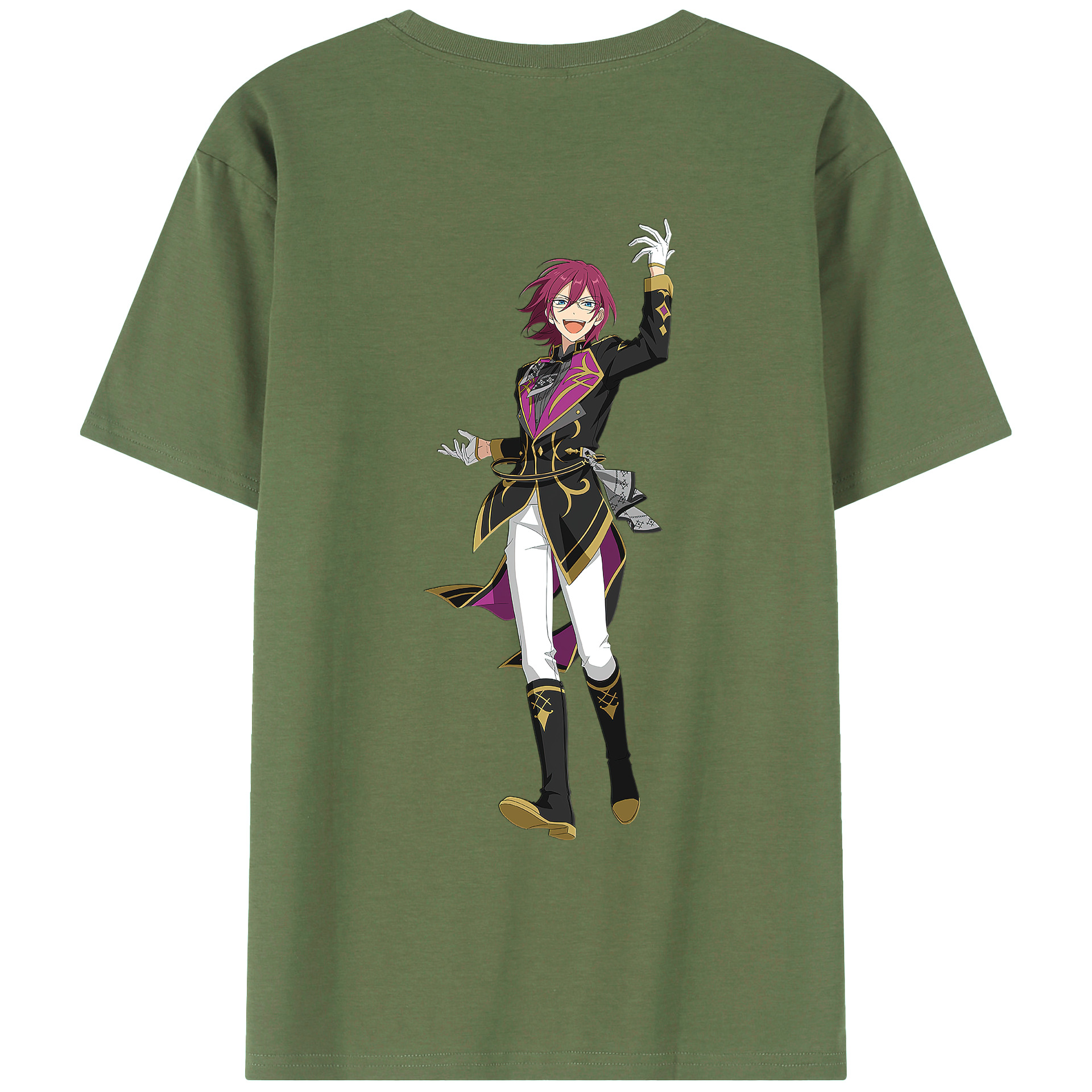 （画像用） あんさんぶるスターズ! Ensemble Stars 綿100％ メンズ半袖Tシャツ（バックプリント） 通気性
